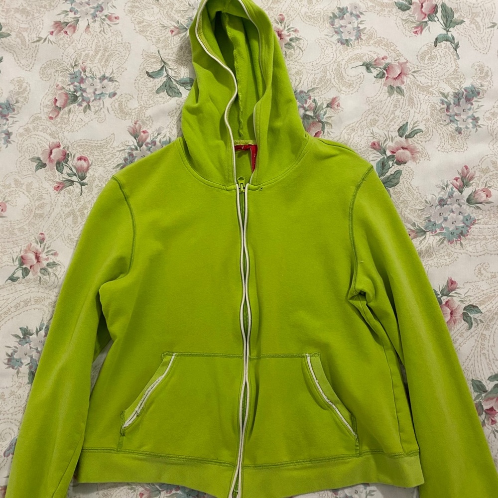 large green hoodie